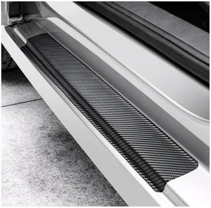 povtii 4 PCS Car Door Sill Protector, Anti-Scratch 5D Carbon Fiber Textured by povtii