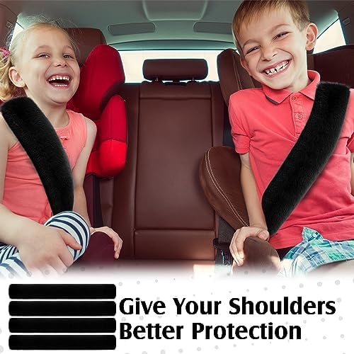 Boao 4 Pack Sheepskin Seat Belt Cover Shoulder Pad - Image 7