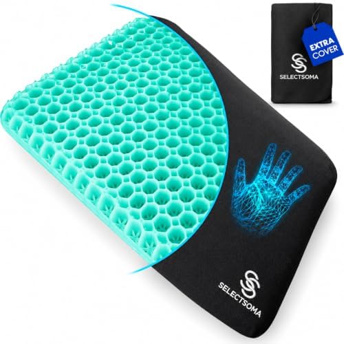 Gel Seat Cushion for Sitting, Pressure Relief for Tailbone and Back by SelectSoma