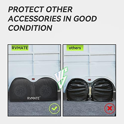 RVMATE RV Tire Covers, Dual Axle Wheel Cover, 1 Pack, Fit 27"-30" Dia. Tire - Image 6
