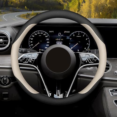 Steering Wheel Cover 14.5"-15", Non-Folding Packaging, Heavy-Duty by Mihecor