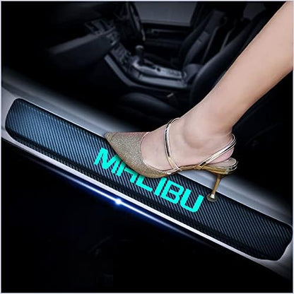 4Pcs Car Door Sill Protector for Chevy Malibu, Carbon Fiber Anti-Scratch Guard by Unknown