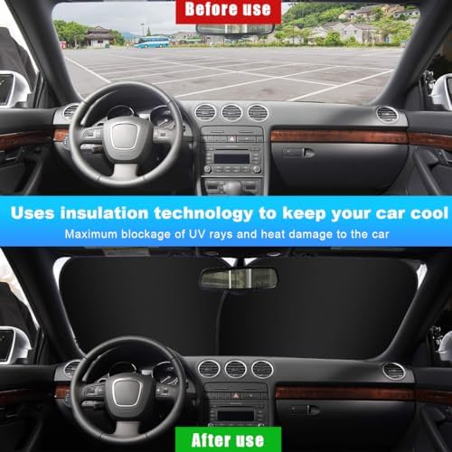 Ziciner 2 PCS Car Windshield Sun Shade, Auto Sun Heat and UV Rays Blocker - Image 4