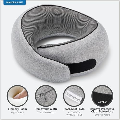 WANDER+® Travel Neck Pillow, Pure Memory Foam Neck Pillow - Image 2