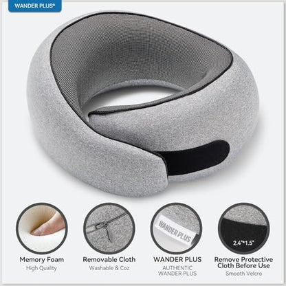 WANDER+® Travel Neck Pillow, Pure Memory Foam Neck Pillow - Image 2