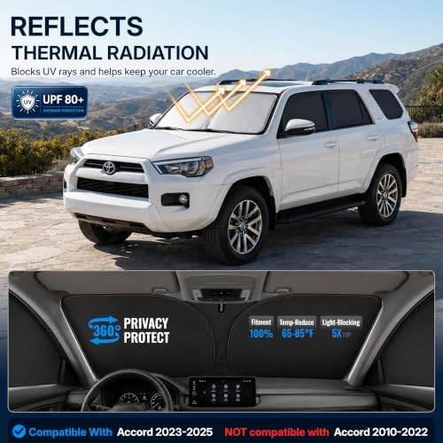 6PCS Car Window Shades for Ford Bronco 2020-2025, Full Set Windshield Side Rear - Image 2