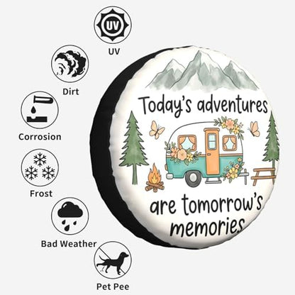 Retro Camper Spare Tire Cover SUV Trailer Truck RV 14 Inch - Image 6