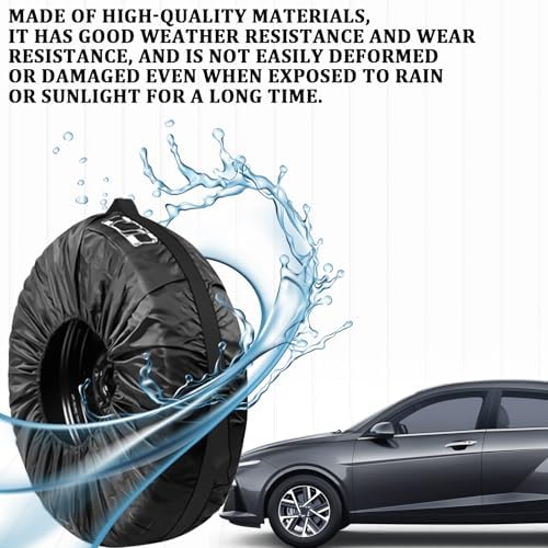 Car Spare Tire Cover, 210T Oxford Cloth Sun Dustproof Spare Tire Storage Bag - Image 4