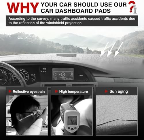 Autorder Dashboard Cover Mat for Toyota Avalon 2005-2010 Accessories Dash Cover - Image 2