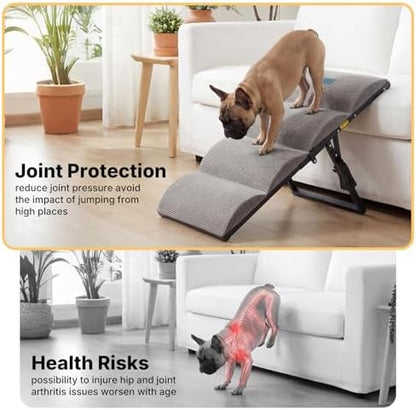 Veehoo Dog Ramp for Bed Couch Small Large Dogs, Foldable Pet Ramp 17“-23''H - Image 4