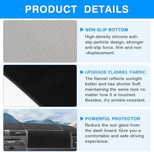 Autorder Dashboard Cover Mat for Honda Civic 2001-2005 Accessories Dash Cover - Image 6