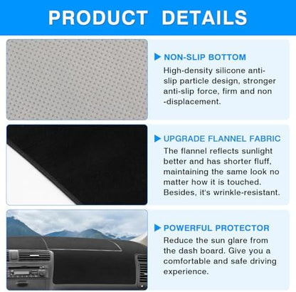 Autorder Dashboard Cover Mat for Honda Civic 2001-2005 Accessories Dash Cover - Image 6