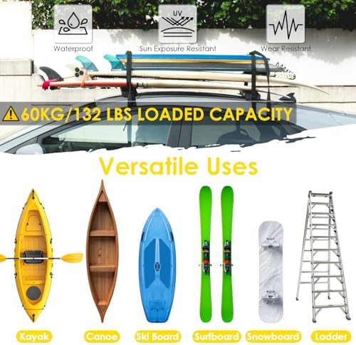 Soft Roof Rack Pads for Kayak Surfboard SUP Canoe, Universal Car Roof Rack - Image 6