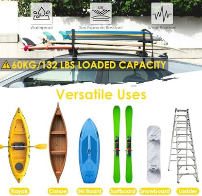 Soft Roof Rack Pads for Kayak Surfboard SUP Canoe, Universal Car Roof Rack - Image 6