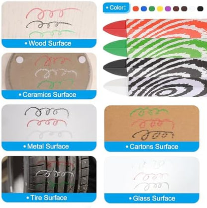 PATIKIL Lumber Marking Crayons, 6 Pack 4"x0.55" Hex Wax Tire Marker Crayons - Image 4