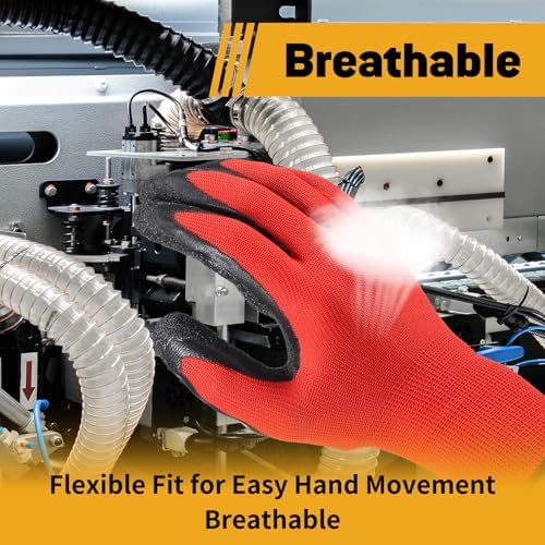 Work Gloves with Crinkle Latex Grip 12 Pairs, Medium/Large/X-Large - Image 3