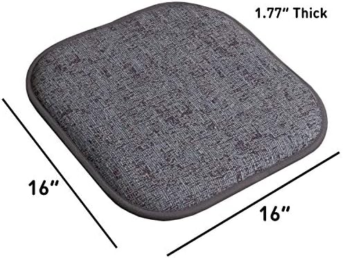 Sweet Home Collection Chair Cushion Memory Foam Pads Honeycomb Pattern Slip Non - Image 4