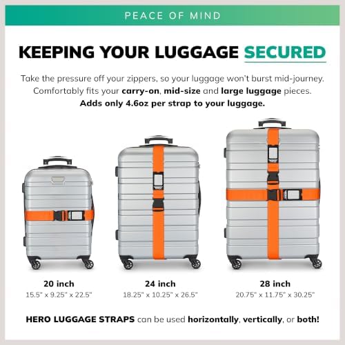 Hero Luggage Straps for Suitcases Heavy-Duty Adjustable Luggage Belt - Image 3