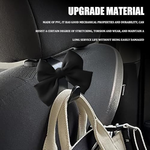2PCS Car Seat Headrest Hooks, Car Bag Hooks, Cute Bow Knot Vehicle Seatback - Image 3