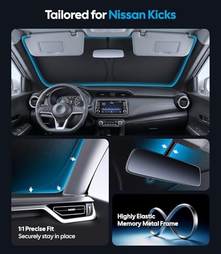 Wigoo for Nissan Kicks Windshield Sunshade, Custom Fit, Keeps Interior Cool - Image 4