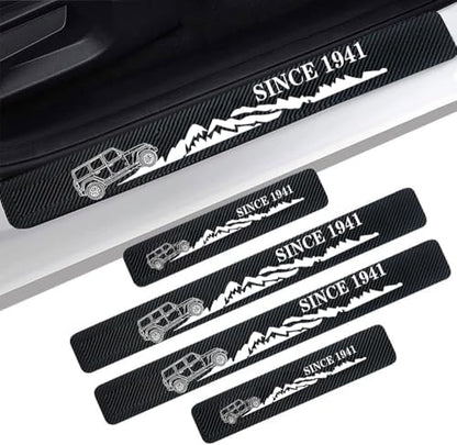 4 Pieces Car Door Sill Protector, Carbon Fiber Threshold Anti-Scratch Sticker by Unknown
