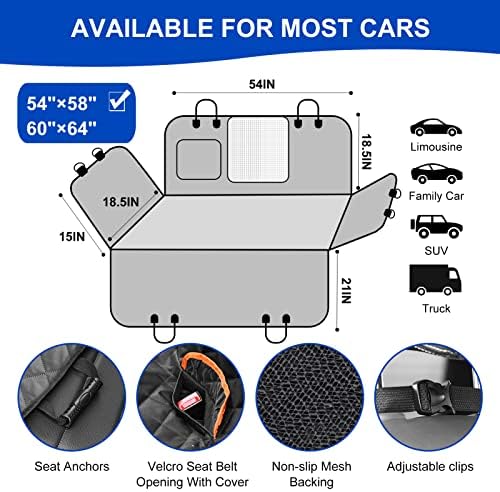 Dog Car Seat Cover for Back Seat 600D Scratchproof Nonslip Durable Waterproof - Image 4