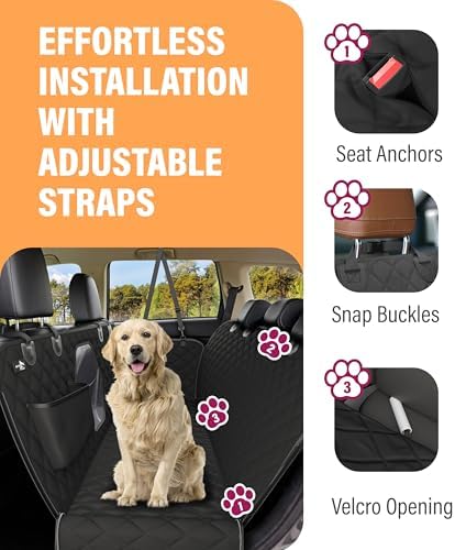 Active Pets Dog Car Seat Cover for Back Seat, Waterproof Pet Protection Hammock - Image 4