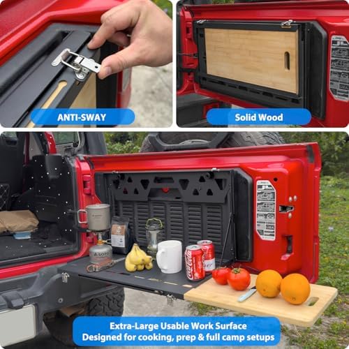 Tailgate Table for 2018-2026 Jeep Wrangler JL JLU 2/4 Door, Foldable Rear Cargo - Image 5