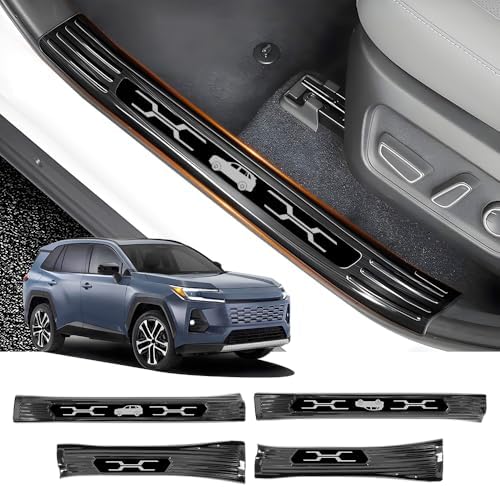 Door Sill Protector Trim for 2026 Toyota RAV4 Accessories Front and Rear Doors by Unknown