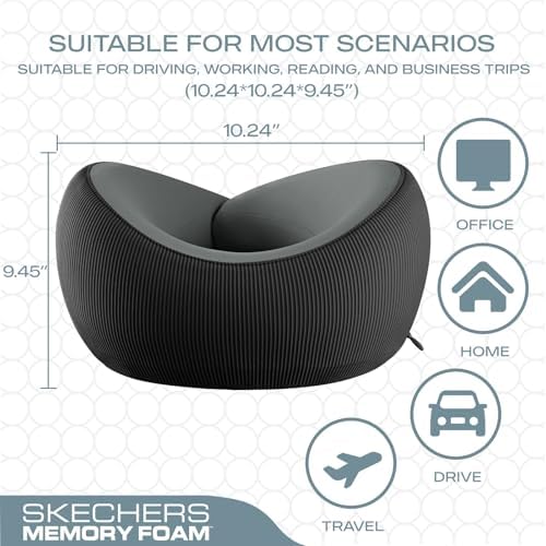 Skechers Memory Foam Neck Pillow, Comfortable & Breathable Travel Pillow - Image 5