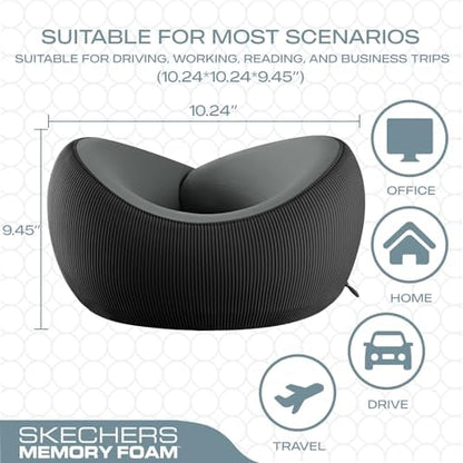 Skechers Memory Foam Neck Pillow, Comfortable & Breathable Travel Pillow - Image 5
