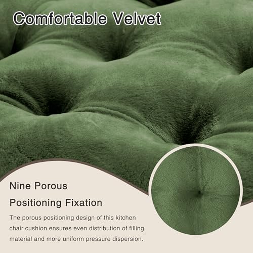 OVOV 2 Pack Chair Cushions for Dining Chairs 15.5"x15.5" Green - Image 4
