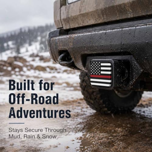 Thin Red Line American Flag Hitch Cover Receiver Tube Hitch Plug Tow Hitch - Image 3