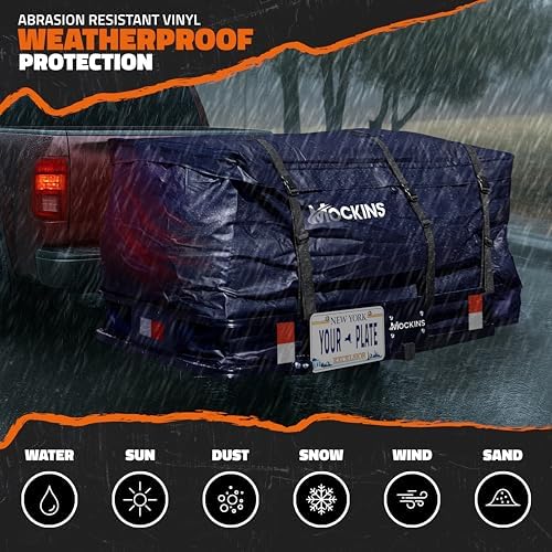 Mockins 60"x30"x6" Navy Trailer Hitch Cargo Carrier w/ 500 Lbs Capacity - Image 6