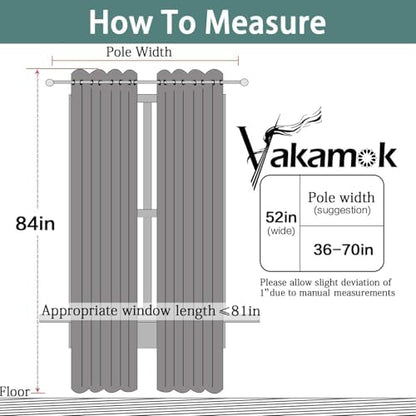 Yakamok Greyish Green 100% Blackout Curtains 84 Inches Long 52" Wide - Image 2