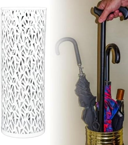 Jectse Umbrella Stand, Freestanding Round Metal Umbrella Holder Bin Hollowed - Image 4