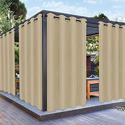 PureFit Outdoor Curtains for Patio Waterproof Weatherproof Outside Curtains by PureFit