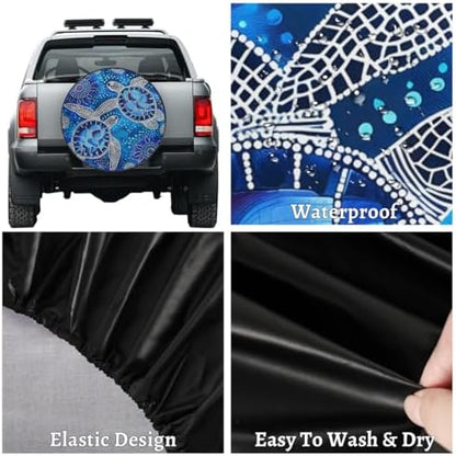Rv Spare Tire Cover Wheel Galaxy Blue Turtle Tire Covers Wheel Protectors - Image 4