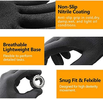 NEOTRIL Safety Work Gloves MicroFoam Nitrile Coated-3/6/12/36 Pairs, Breathable - Image 4