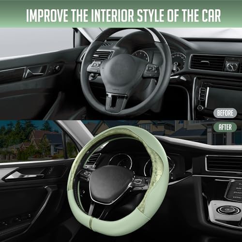 PIC AUTO Steering Wheel Cover, Universal Fit 14.5"–15.5" D-Shape Steering Cover - Image 6