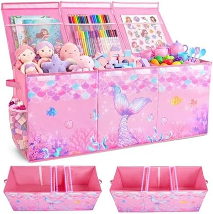 Toy Box with Adjustable Divider Large Toy Chest Storage by UnicornCastle