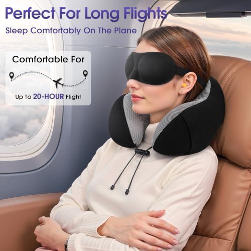 CloudBliss Memory Foam Travel Neck Pillow Airplane - Image 4