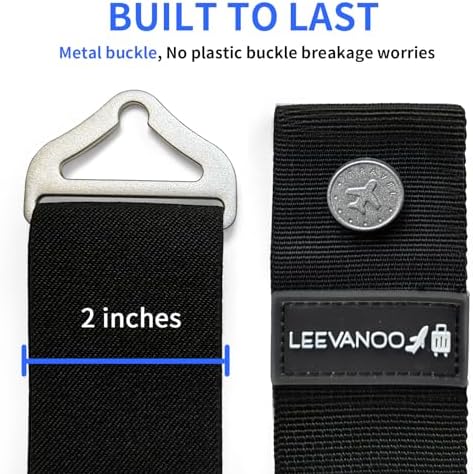 Luggage Straps for Suitcases, 2-in-1 Add a Bag Adjustable Travel Belt Black - Image 5