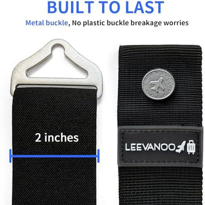 Luggage Straps for Suitcases, 2-in-1 Add a Bag Adjustable Travel Belt Black - Image 5