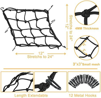2-Pack Bungee Net Motorcycle Cargo Net - Image 2