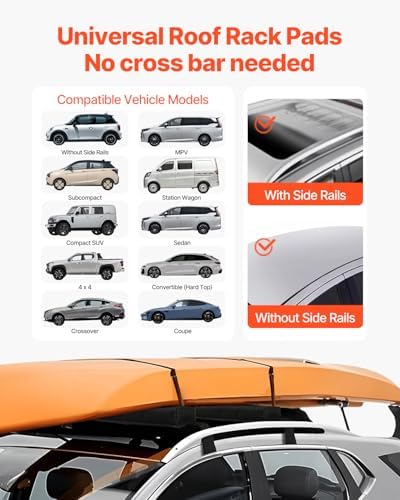VEVOR Soft Roof Rack Pads, 15.5-Inch Universal Car Roof Rack Pads, 176LBS - Image 2
