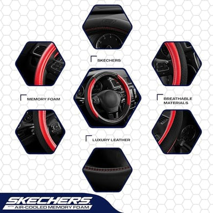 Skechers Air-Cooled Steering Wheel Cover, Leather Car Steering Wheel Cover - Image 3