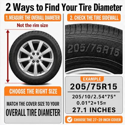 Set of 4 Tire Covers, Waterproof Aluminum Film Tire Sun Protectors, - Image 2