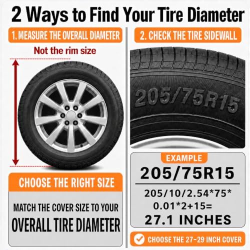 Set of 4 Tire Covers, Waterproof Aluminum Film Tire Sun Protectors, - Image 2