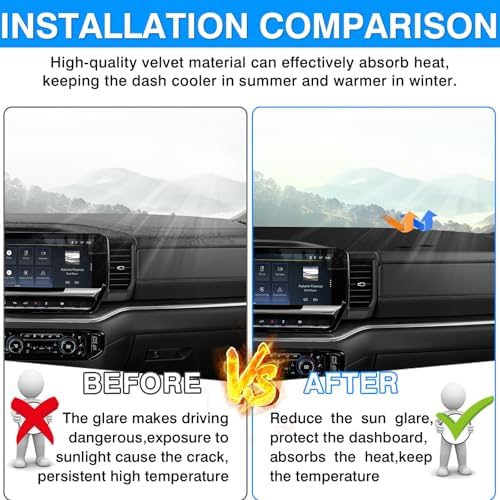 Autorder Dashboard Cover Mat for 2022-2025 2026 Chevy Chevrolet Silverado/GMC - Image 3